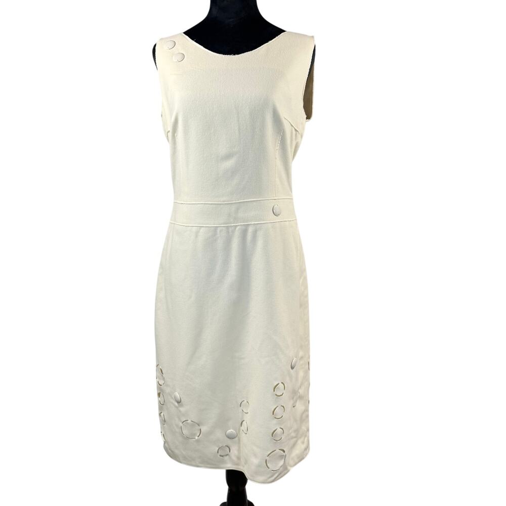 Akris Punto Cream Wool Angora Sheath Dress Switzerland Women's 8